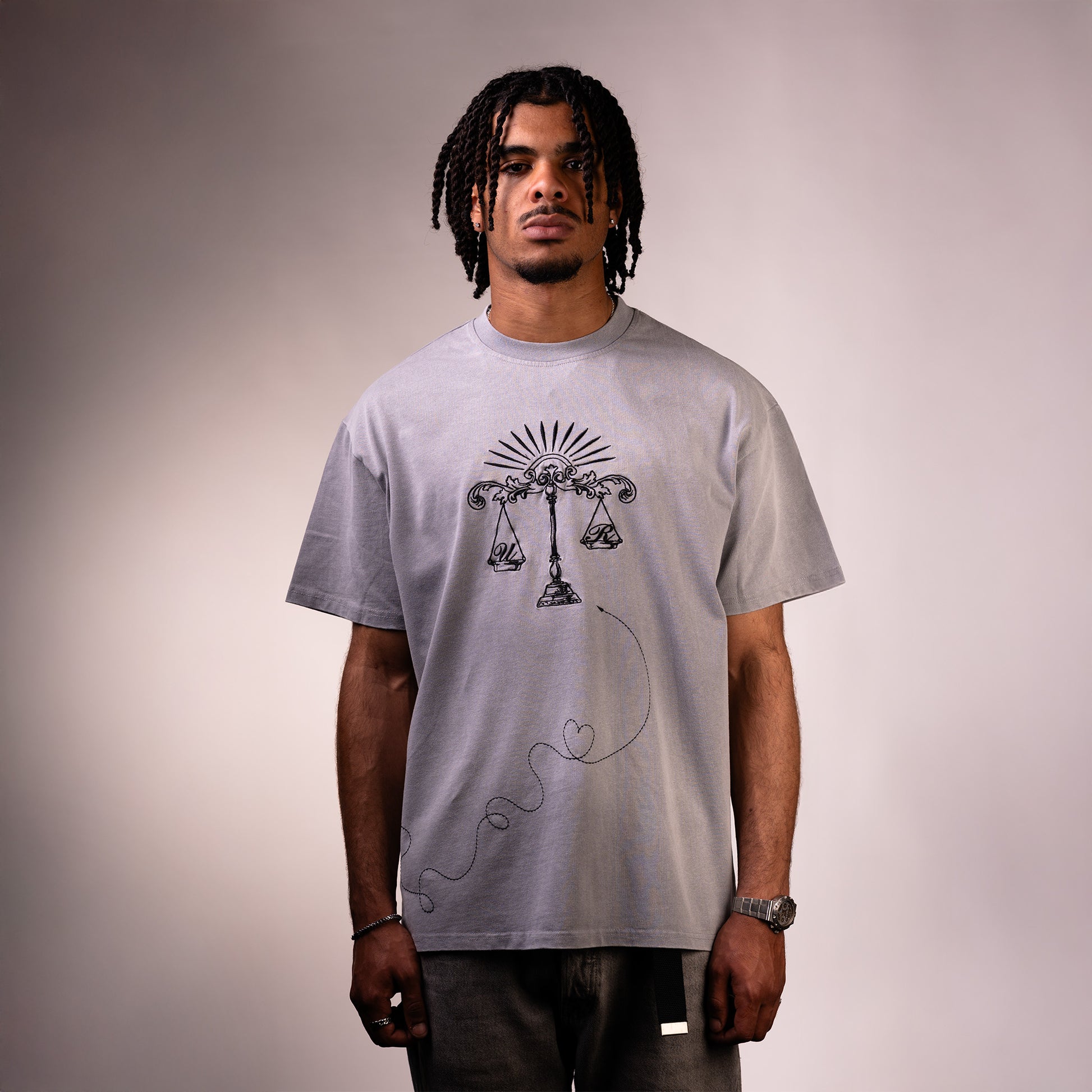 Shadow Grey Acid Washed T-shirt
