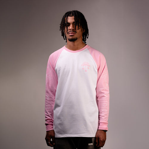 Blush Long Sleeve Pink/White
