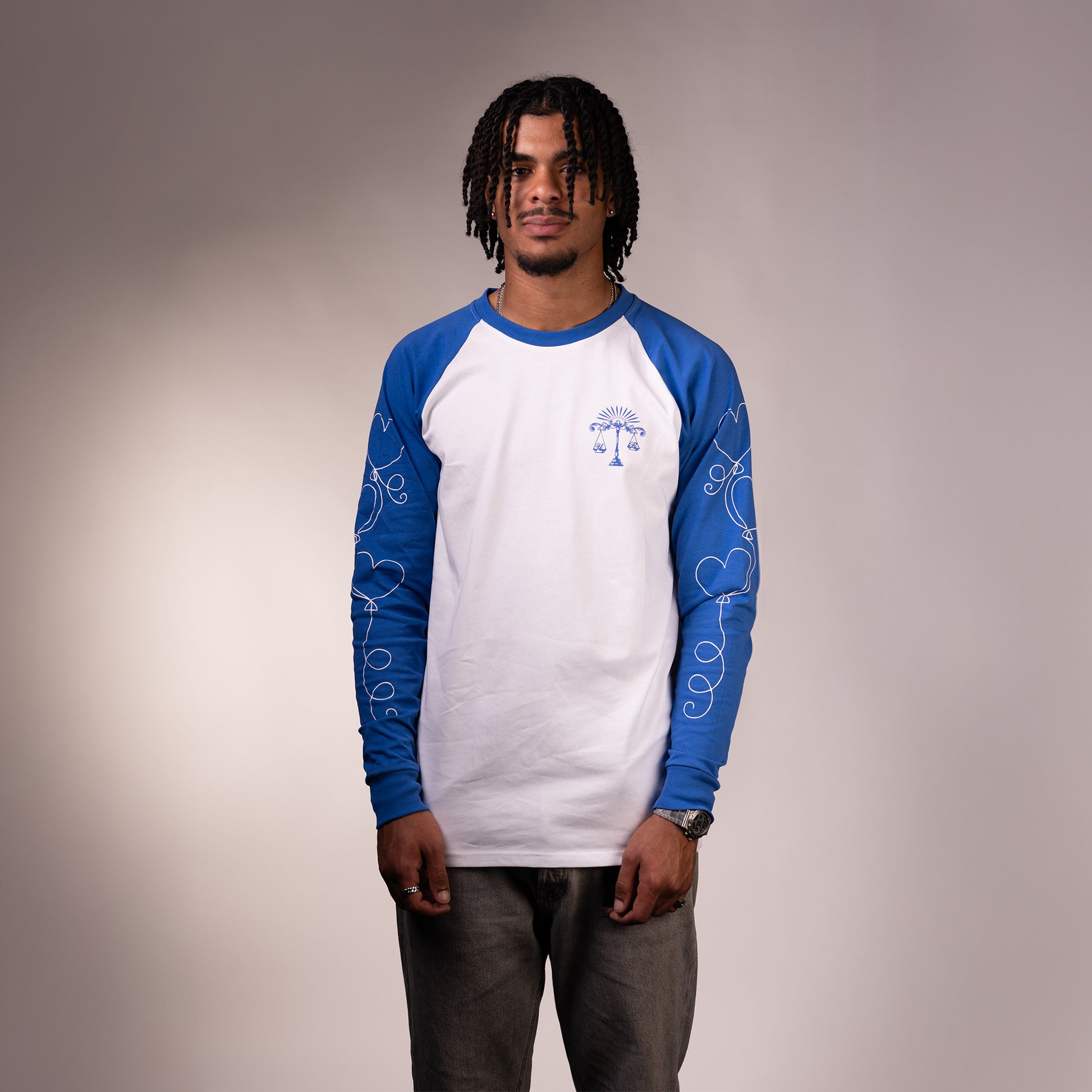 Cobalt Long Sleeve Blue/White